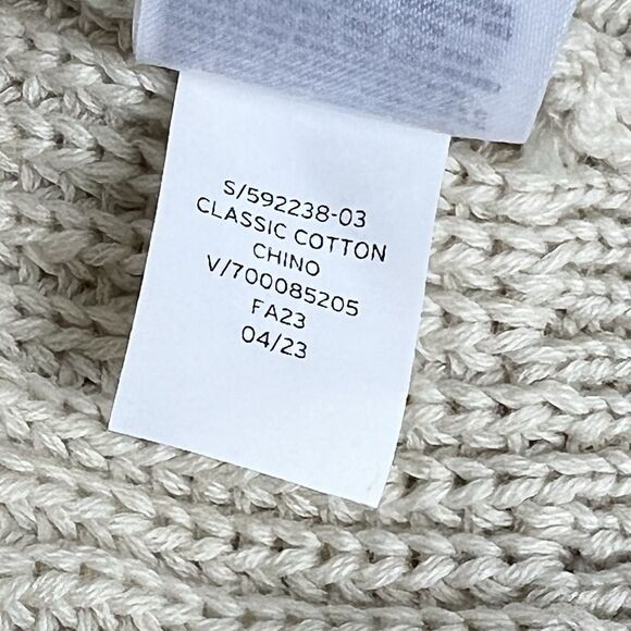 Gap Crewneck Sweater Shaker-Stitch Cotton Drop Shoulders Chino Beige Sz L NEW - Picture 10 of 11